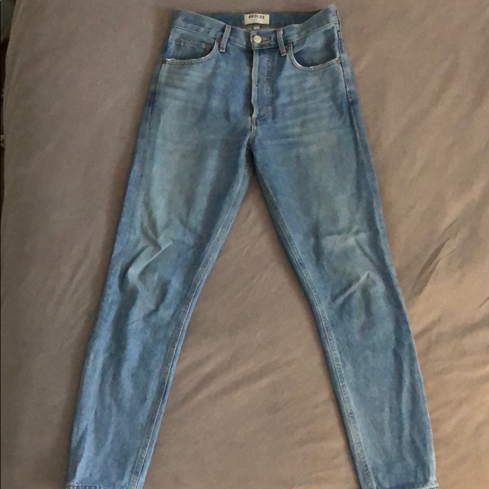 Agolde Blue Straight Leg Jeans